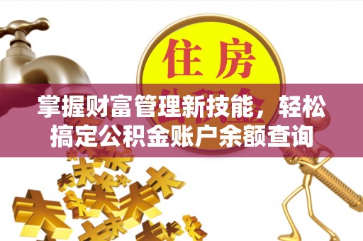 卢氏掌握财富管理新技能，轻松搞定公积金账户余额查询