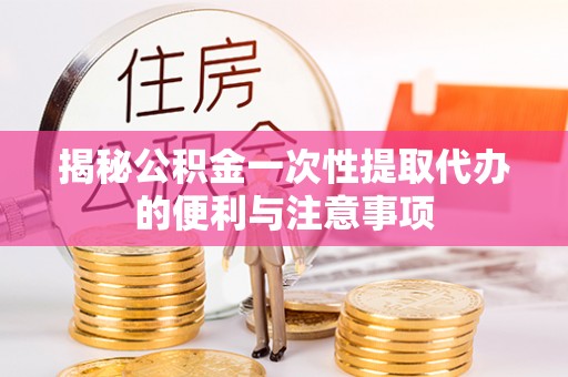 卢氏揭秘公积金一次性提取代办的便利与注意事项