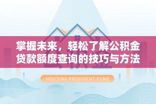 卢氏掌握未来，轻松了解公积金贷款额度查询的技巧与方法
