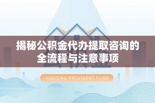 卢氏揭秘公积金代办提取咨询的全流程与注意事项