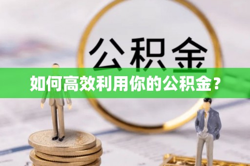 卢氏如何高效利用你的公积金？