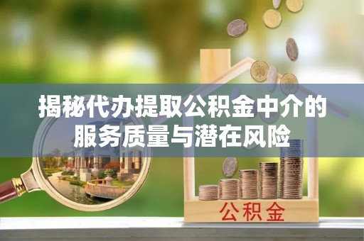 卢氏揭秘代办提取公积金中介的服务质量与潜在风险