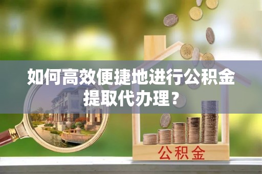 卢氏如何高效便捷地进行公积金提取代办理？